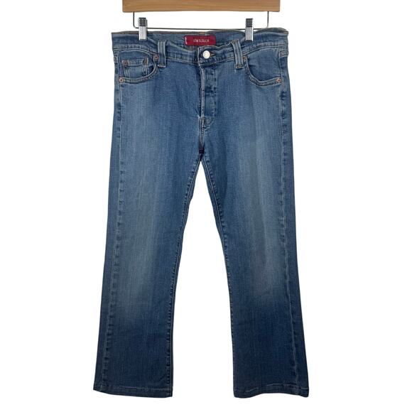 Levi's 513 Jean Women Size 11 Denim Blue Low Slouch Boot Cut Med Wash Button Fly - Picture 1 of 9